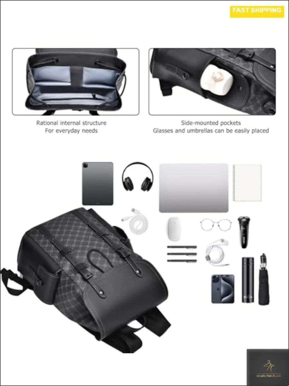 Waterproof Anti Theft Laptop Backpack, 15.6 in Travel Business Bag